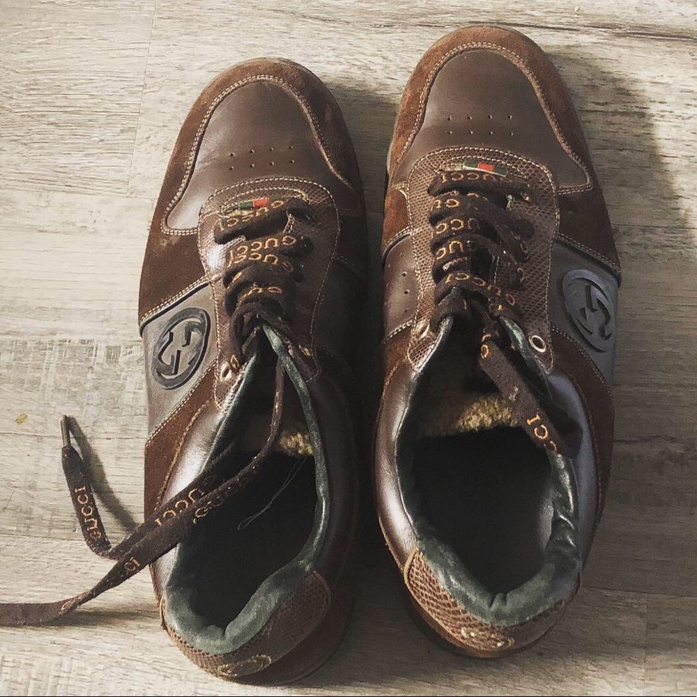 Gucci brown suede sneakers size 10G men